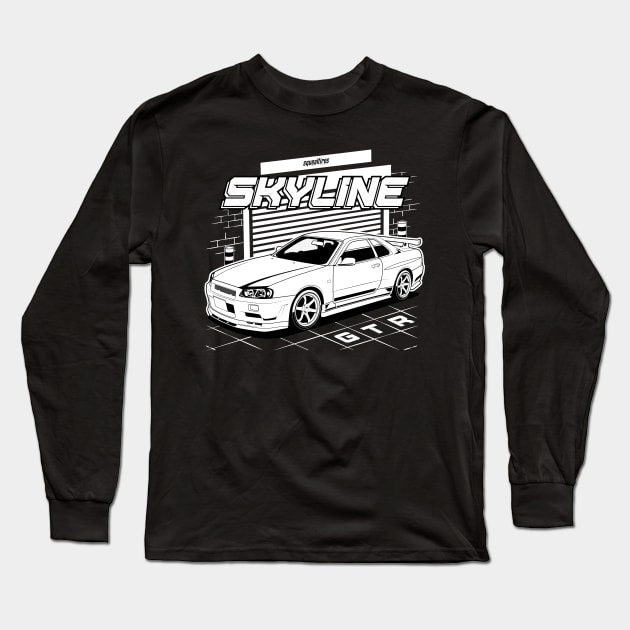 Skyline GTR R34 Long Sleeve T-Shirt by squealtires